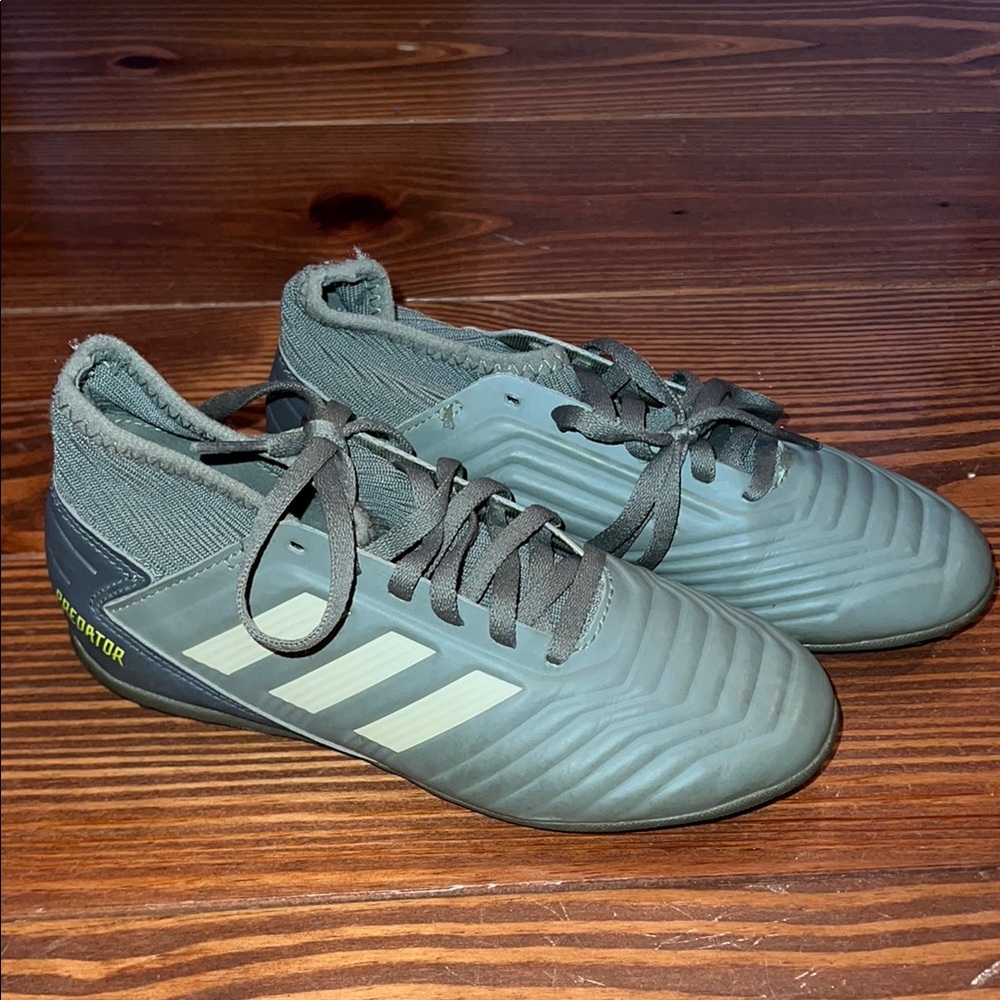 Adidas Gray Athletic Soccer Shoes with Textured Design